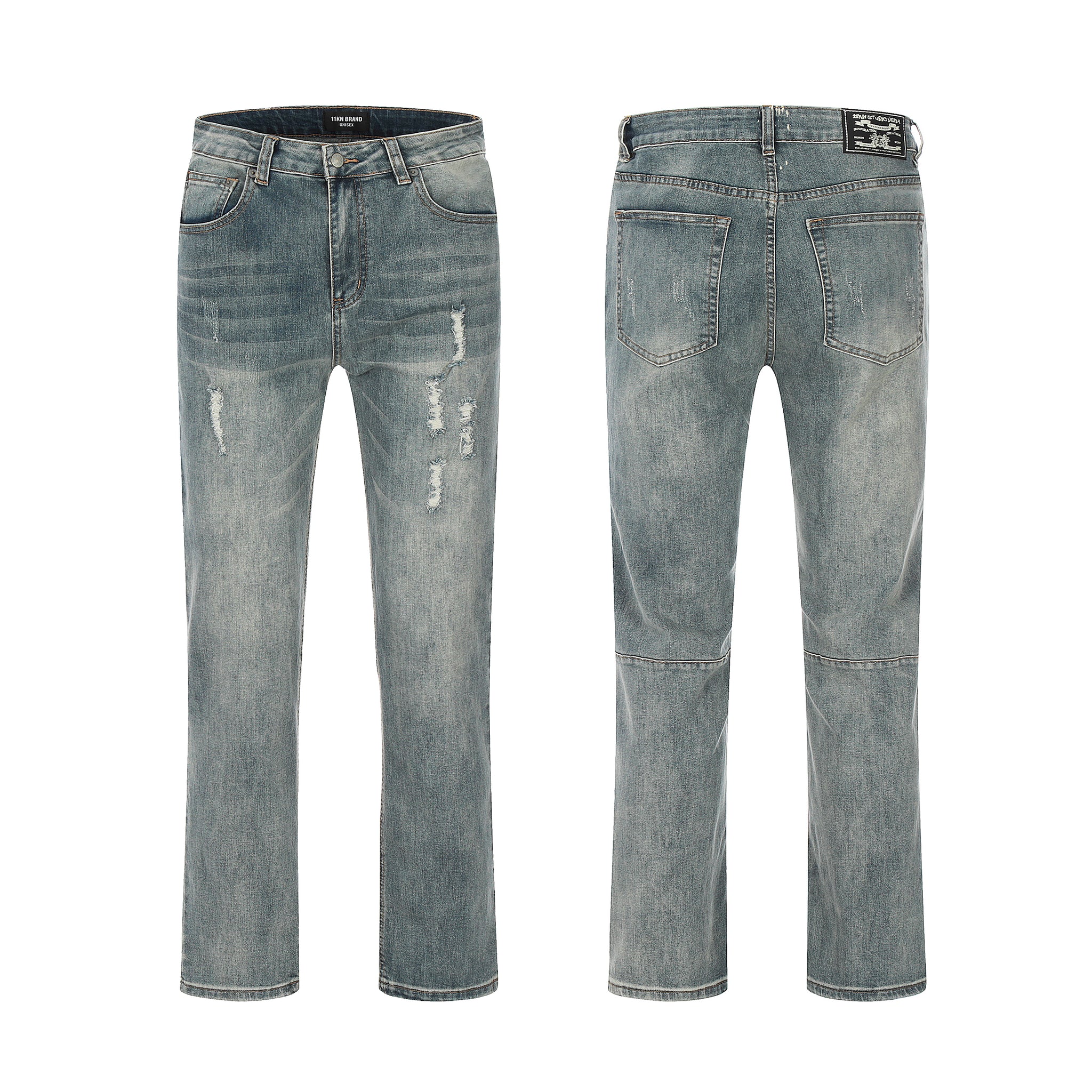 11KN Acid Washed Boyfriend Ripped Jeans #K3155