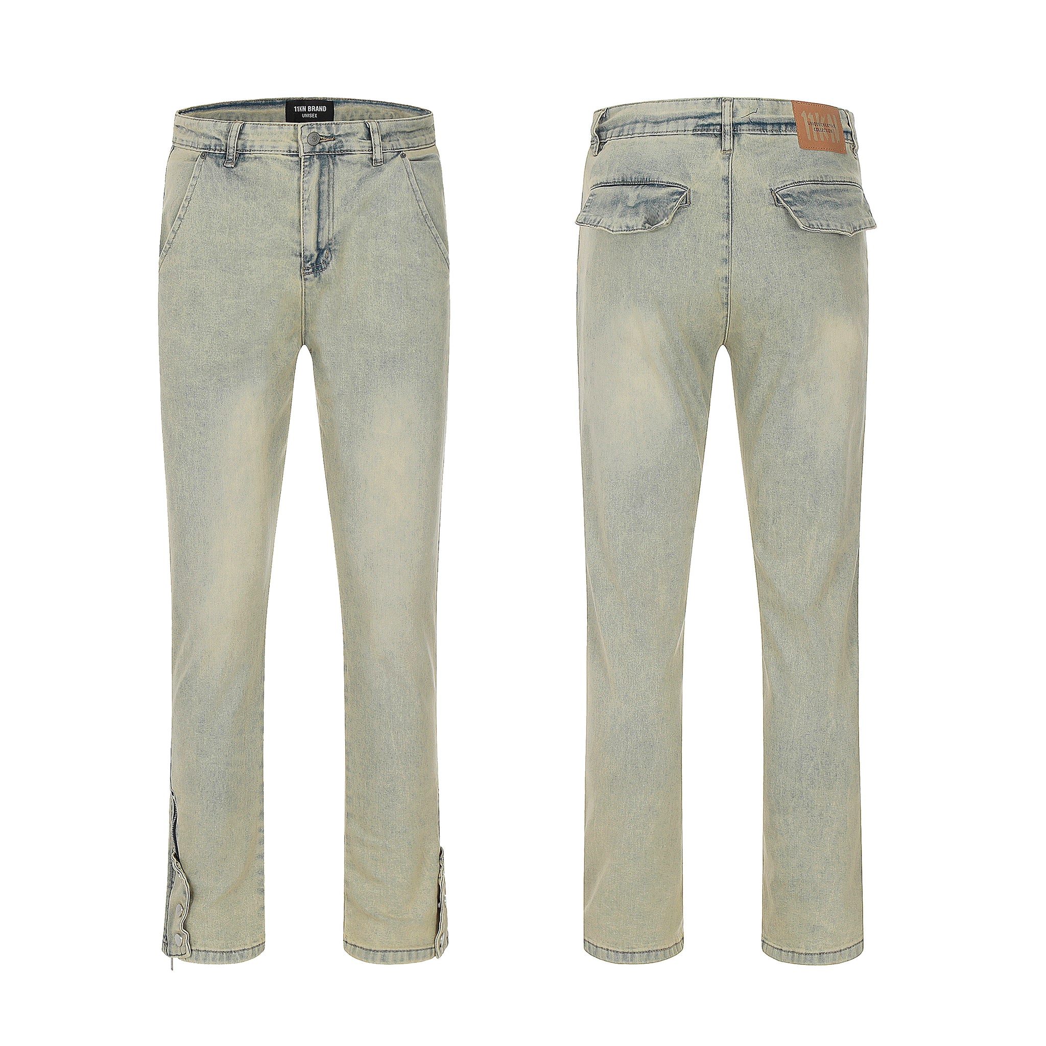 11KN Slim Straight Skinny Acid Wash Jeans #K8975