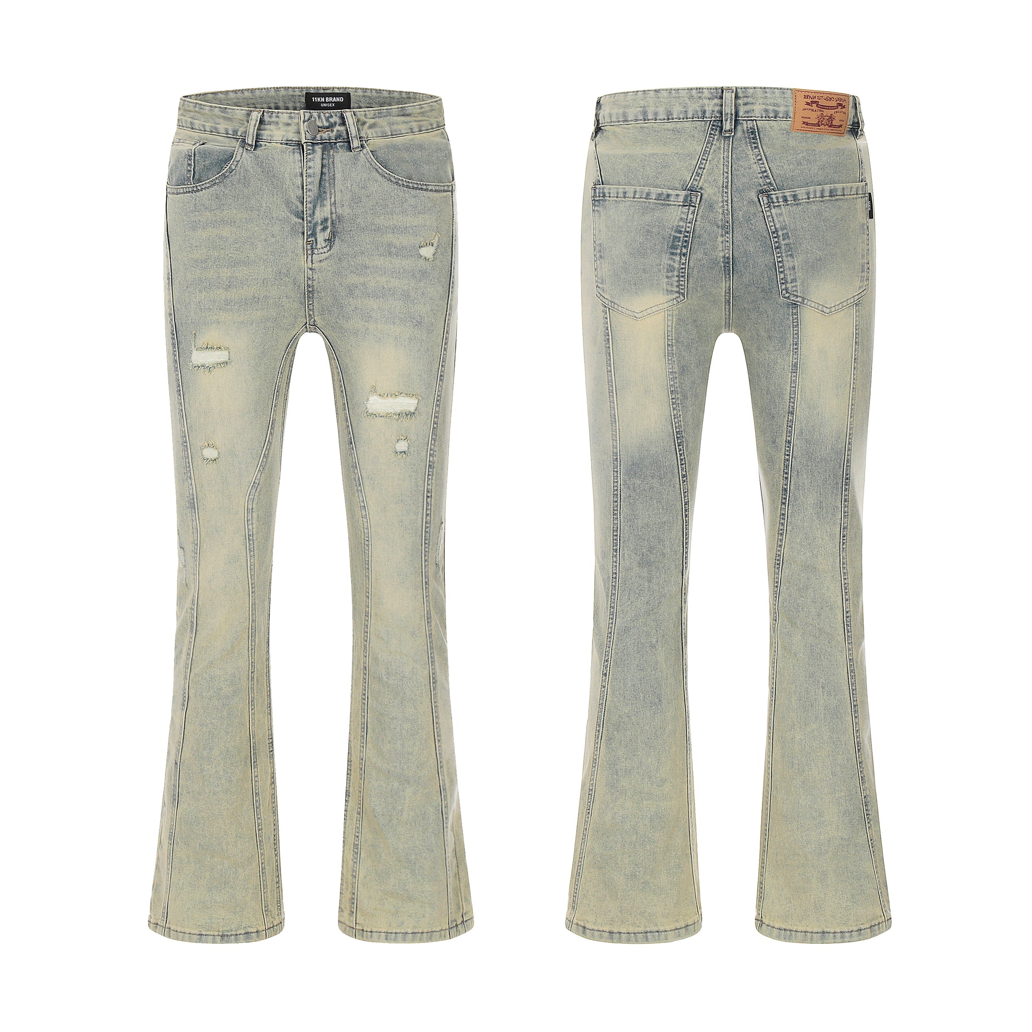 11KN Class Bootcut Washed Jeans #K8957-1