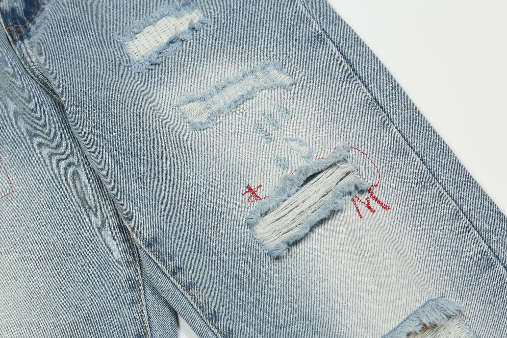 11KN 314 Class Straight Leg Ripped Acid Wash Jeans #K580