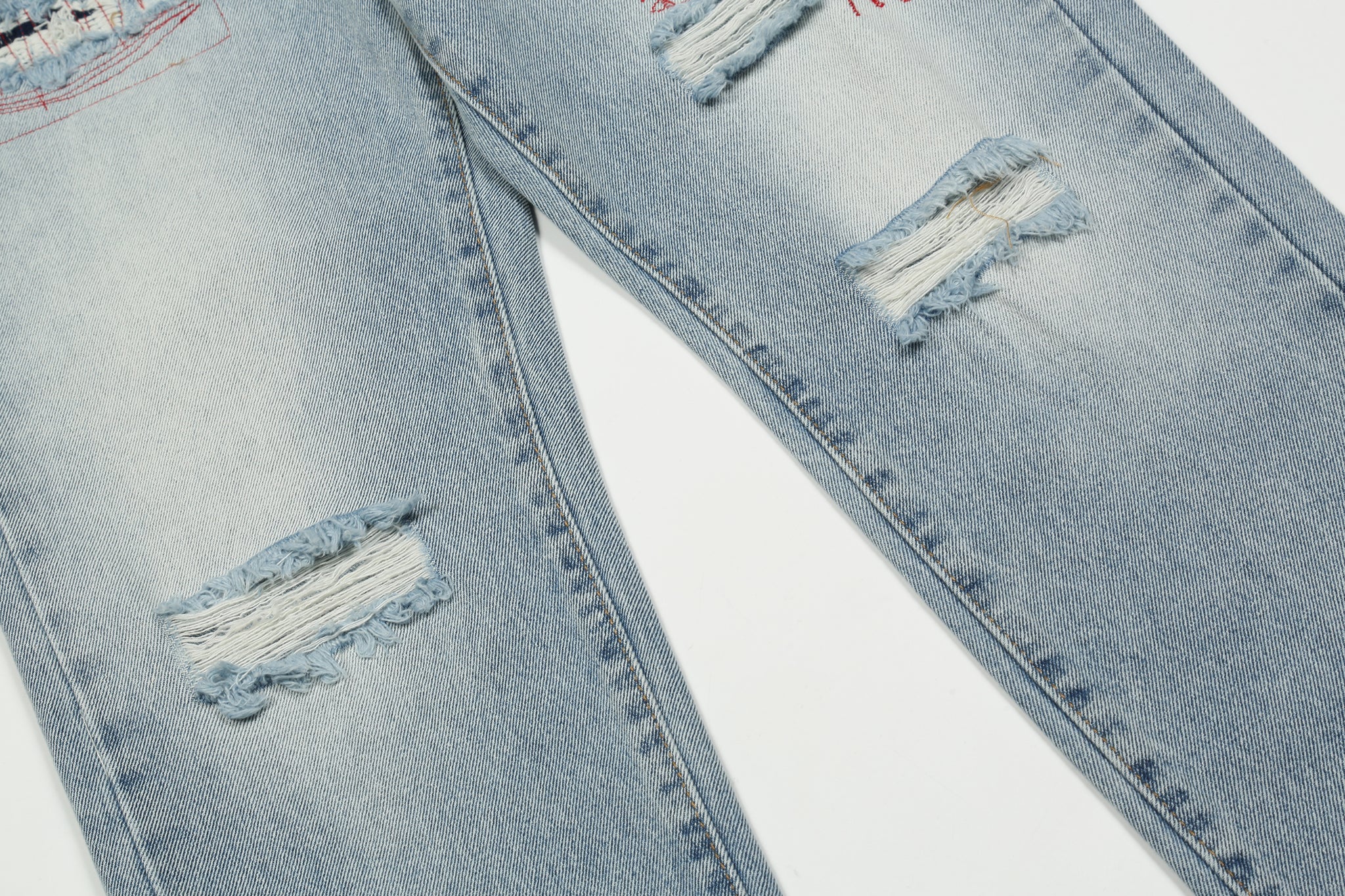 11KN 314 Class Straight Leg Ripped Acid Wash Jeans #K580