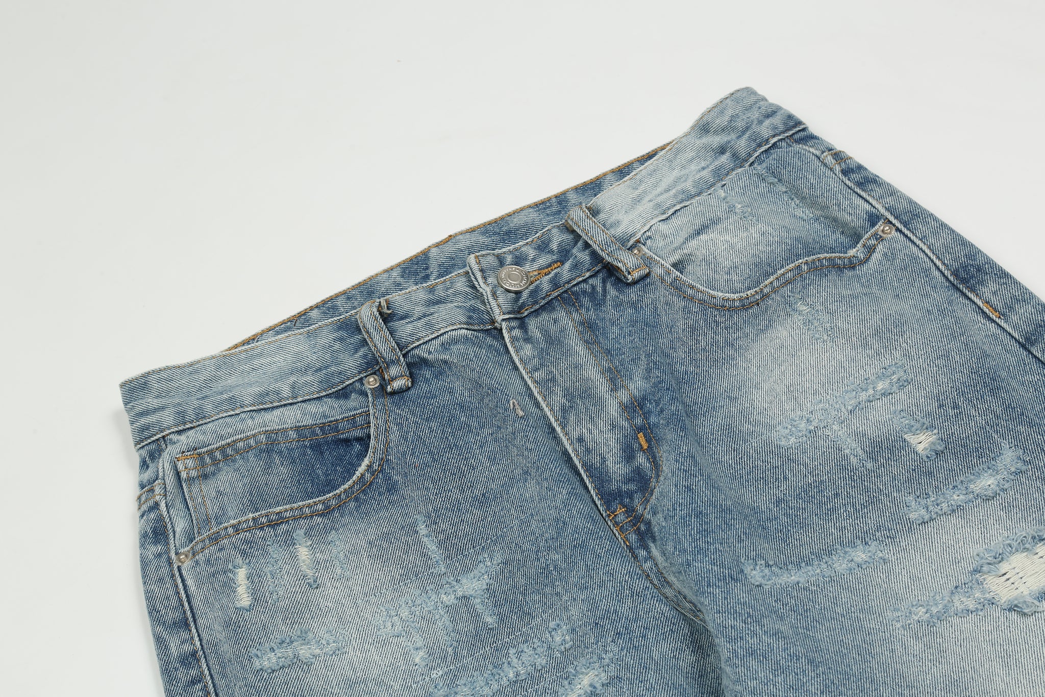 11KN 314 Class Straight Leg Ripped Acid Wash Jeans #K581