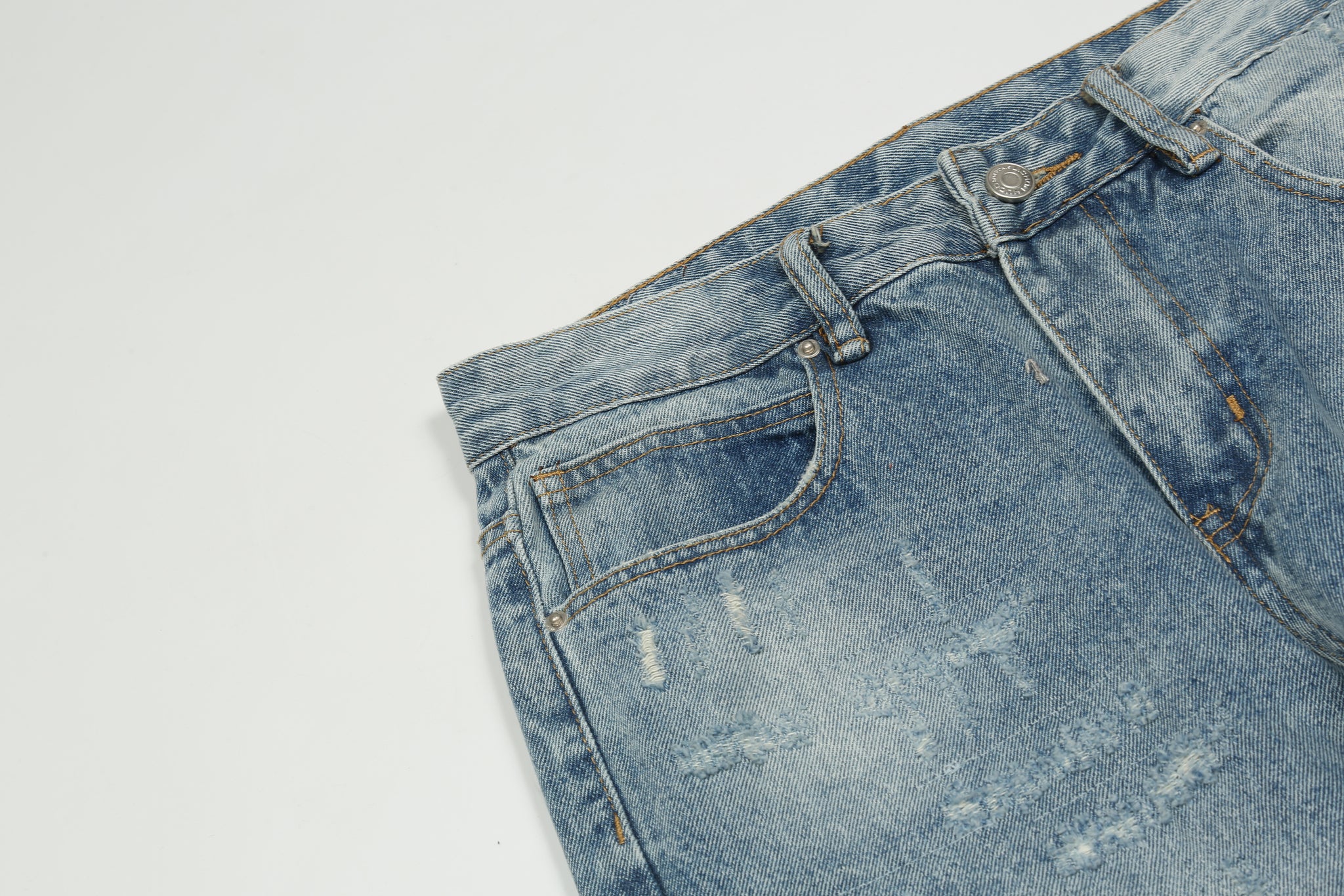 11KN 314 Class Straight Leg Ripped Acid Wash Jeans #K581