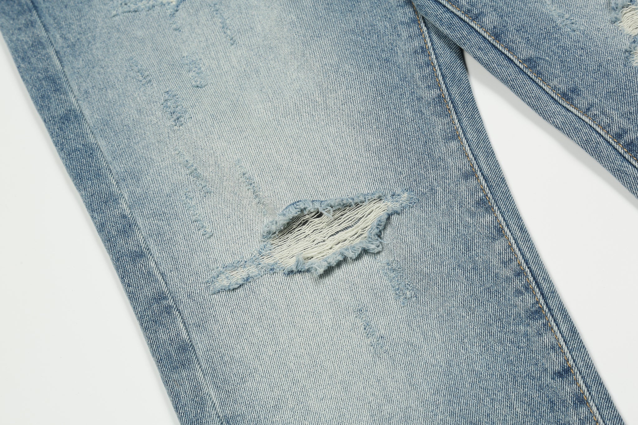 11KN 314 Class Straight Leg Ripped Acid Wash Jeans #K581