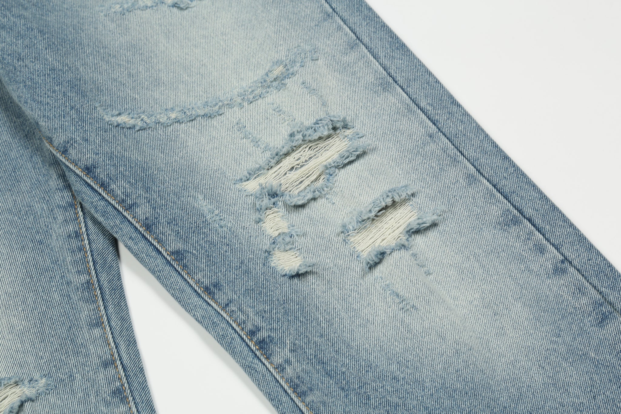 11KN 314 Class Straight Leg Ripped Acid Wash Jeans #K581