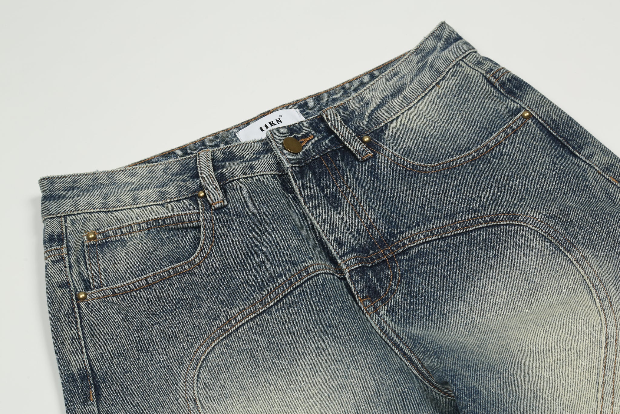 11KN 314 Class Straight Leg Washed Jeans #K523#