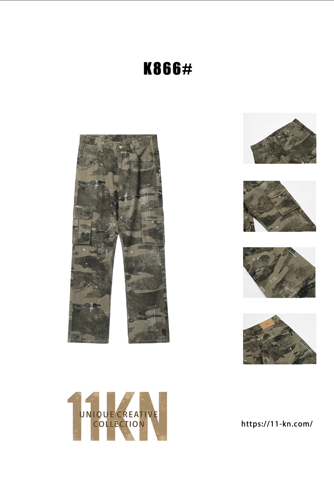 11KN CAMOUFLAGE CARGO PANTS #K866