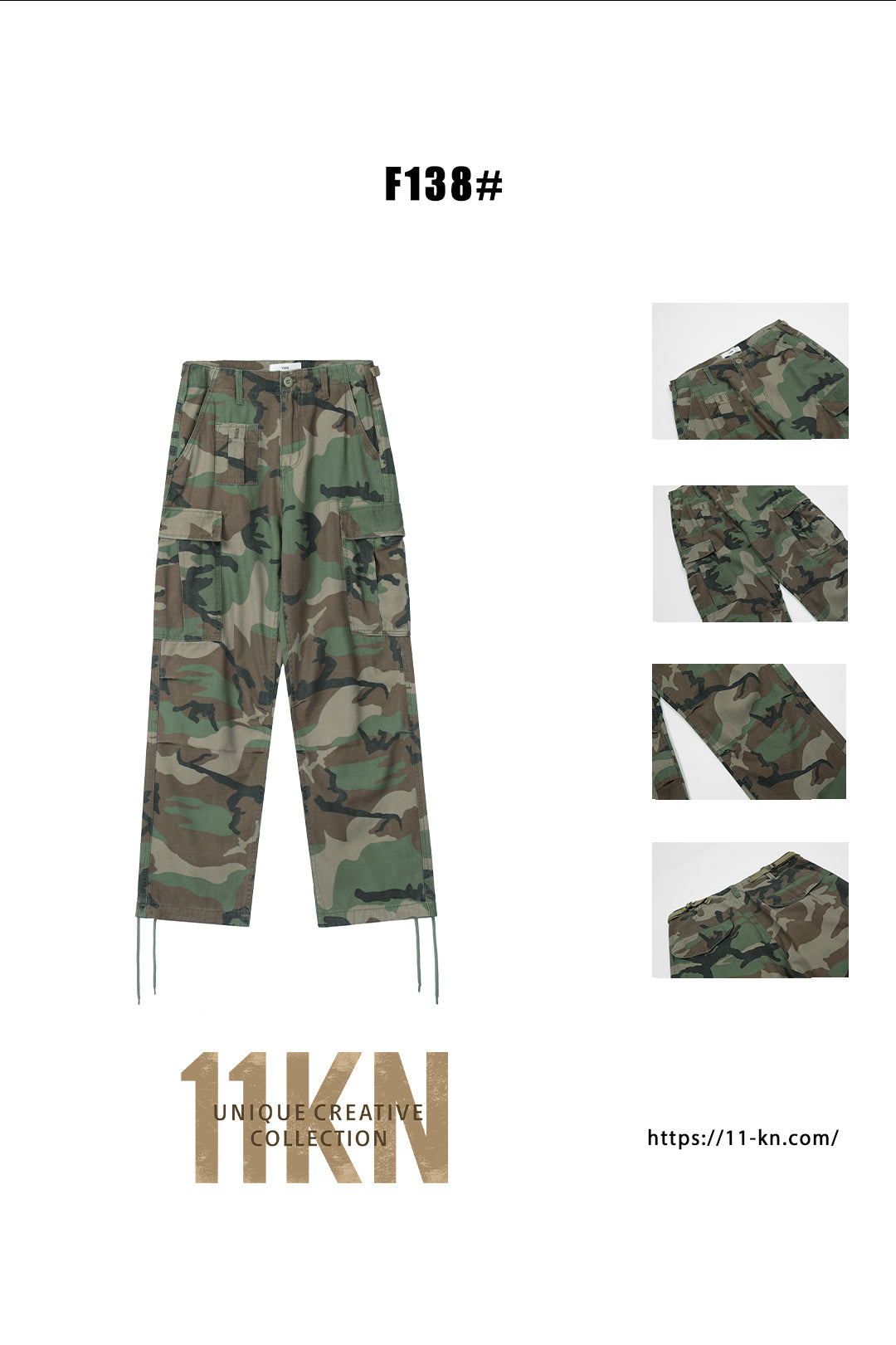 11KN CAMOUFLAGE CARGO PANTS #F138